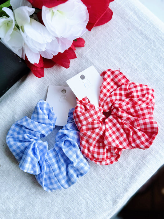 Gingham Large Hair Scrunchy