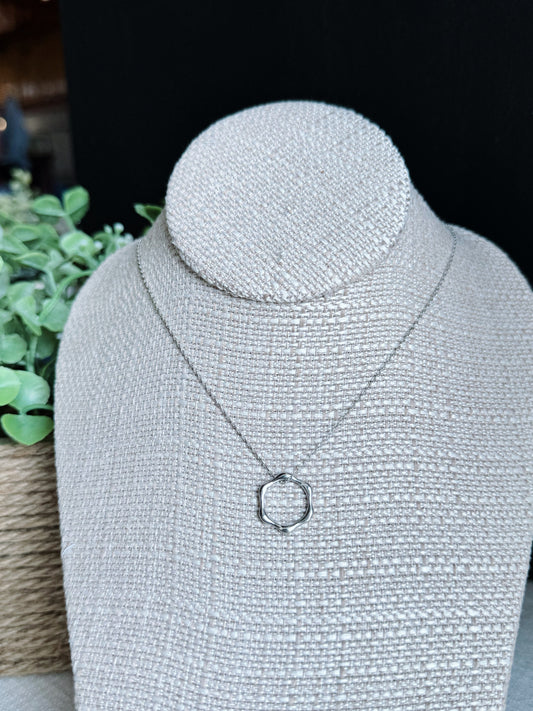 Silver Circle Charm Necklace