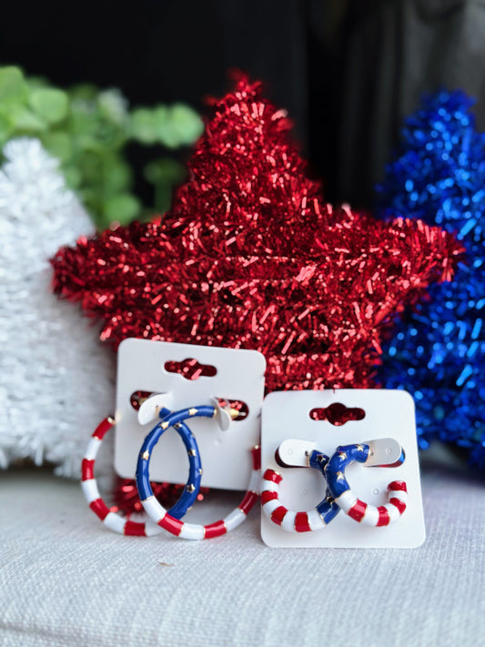 Patriotic Enamel Hoops