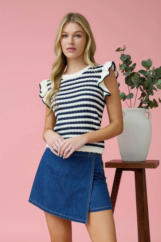 Dark Denim Wrap Skort