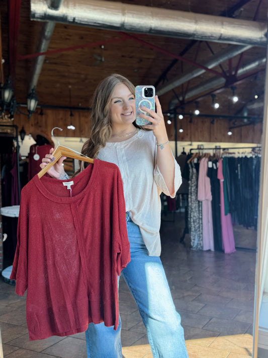 Solid Out Seam Detail Top