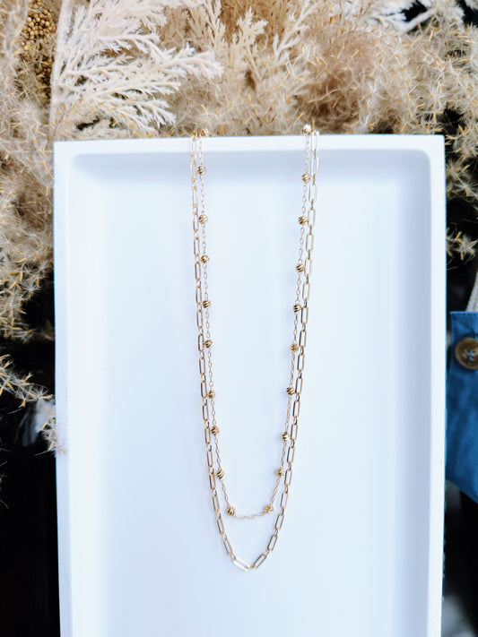 Gold Dainty Double Layered Necklace