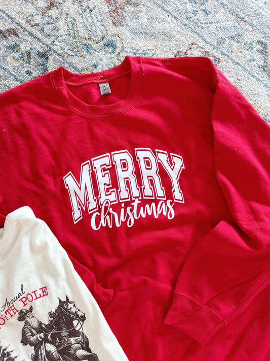 Red Merry Christmas Crewneck