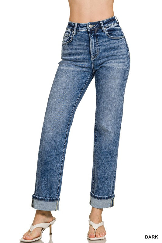 Ella’s Straight Cuffed Jeans