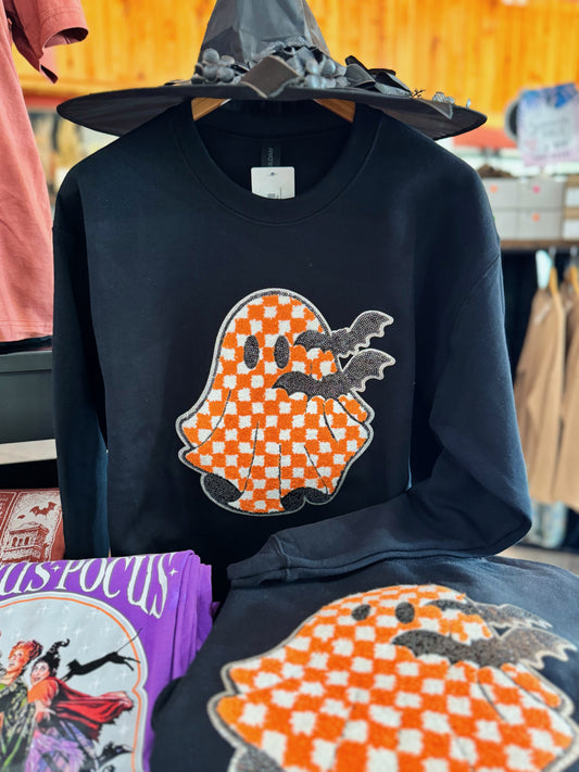 Checkered Ghost Patch Crewneck