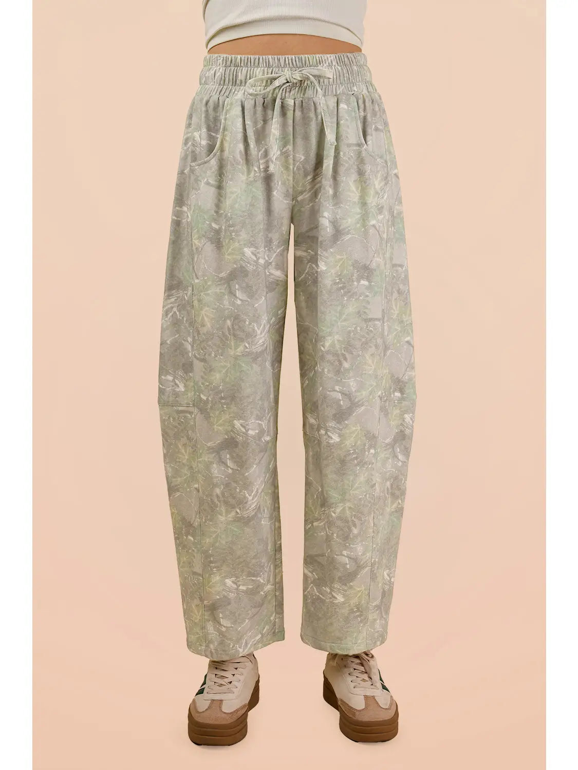 Camo Knit Barrel Pants