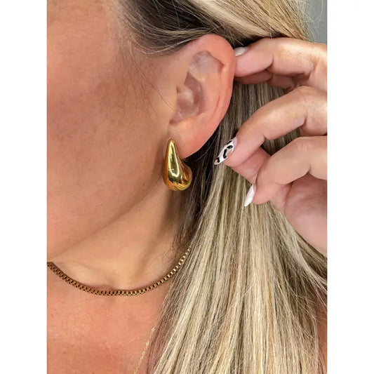 Gold Chunk Drop Earrings