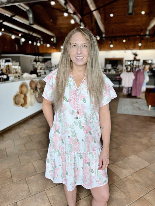 Pink Spring Floral Dress