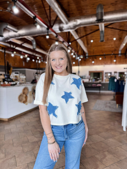 Ivory Denim Star Tee