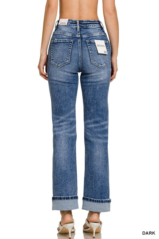 Ella’s Straight Cuffed Jeans