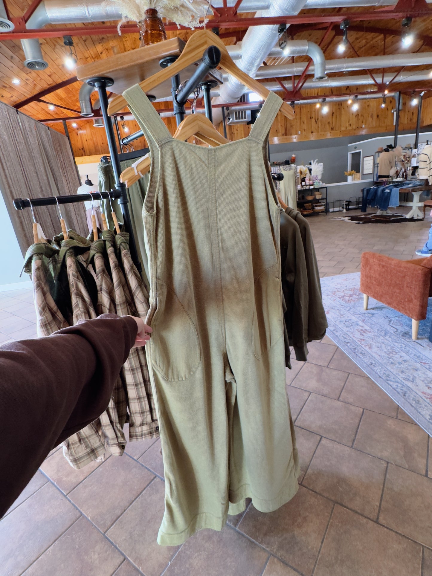 Vintage Olive Knit Jumpsuit