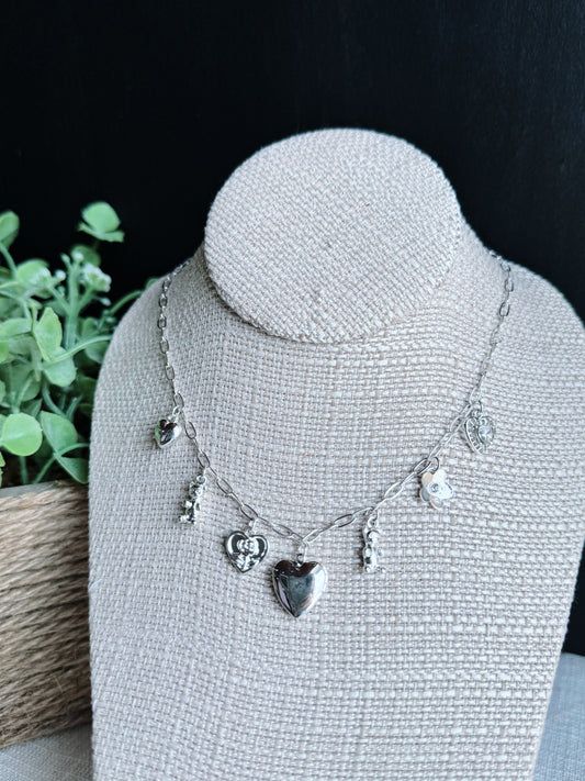 Silver Heart Charm Necklace