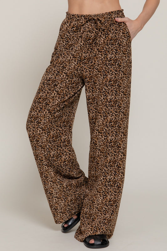 Leopard Drawstring Airflow Pants