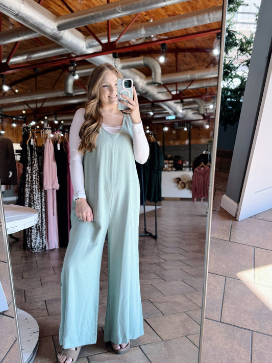 Sage Linen Jumpsuit