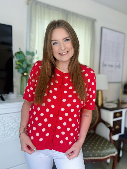 Red Polka Dot Top