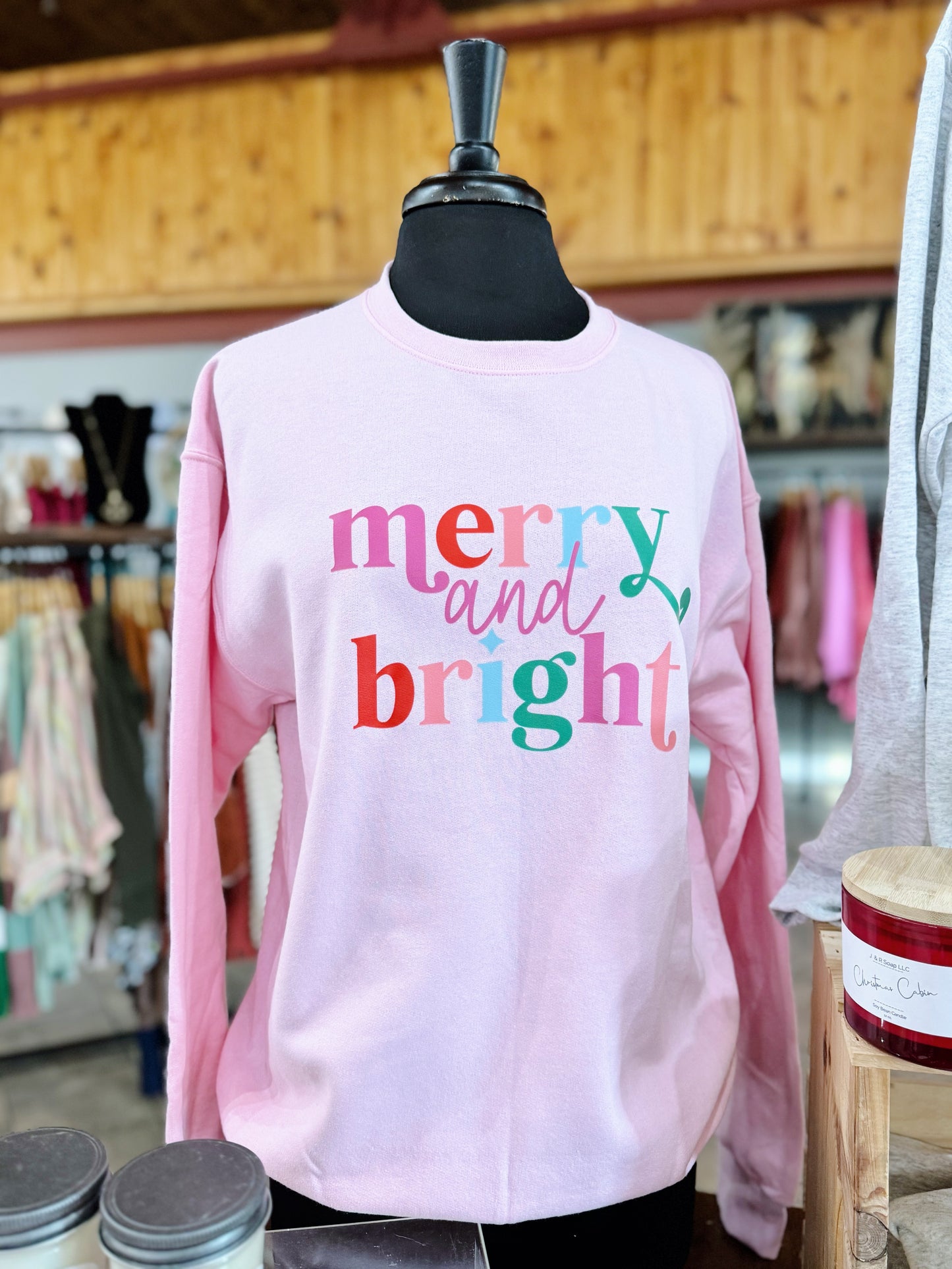 Pink Merry And Bright Sweatshirt