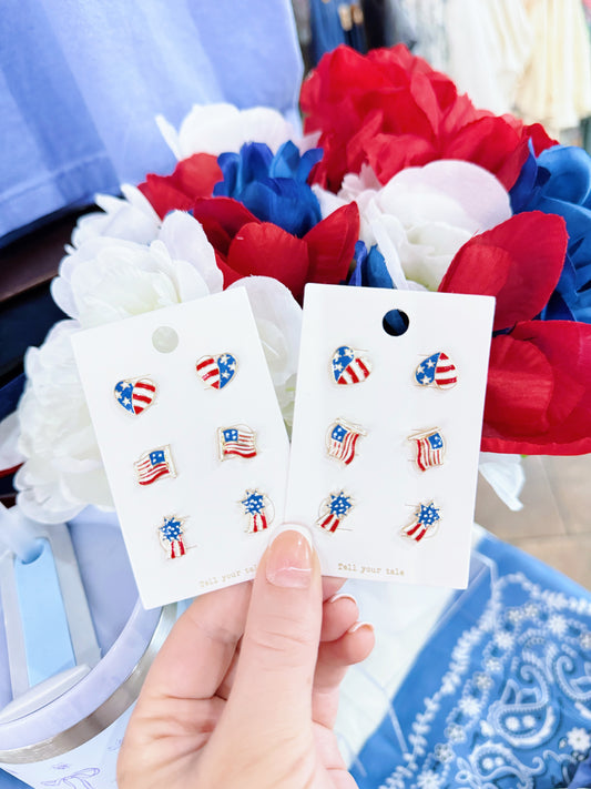 Patriotic Stud Earring Set