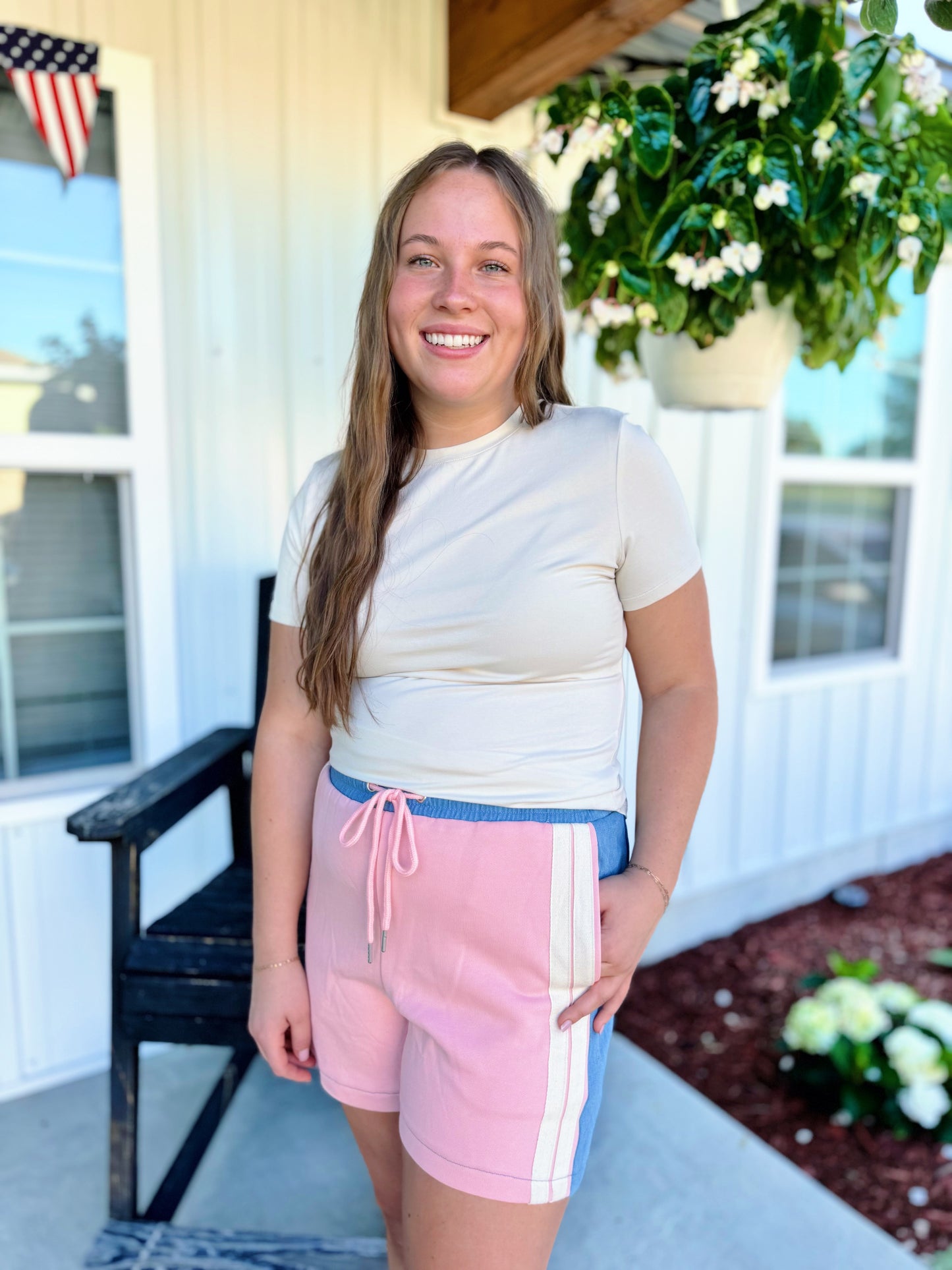 Pink Mixed Media Shorts