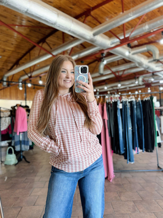 Rust Houndstooth Sweatshirt