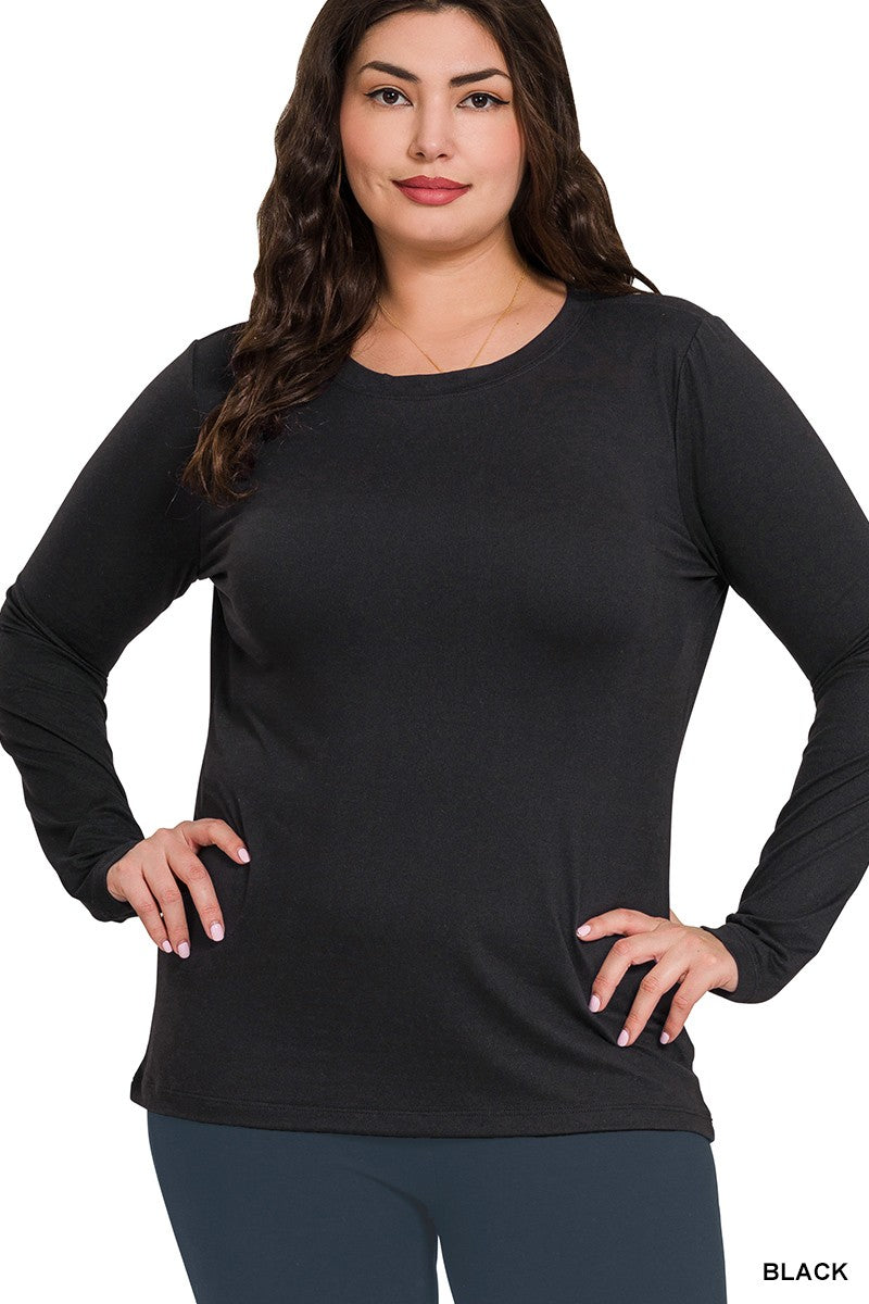 Curvy Basic Long Sleeve Tee