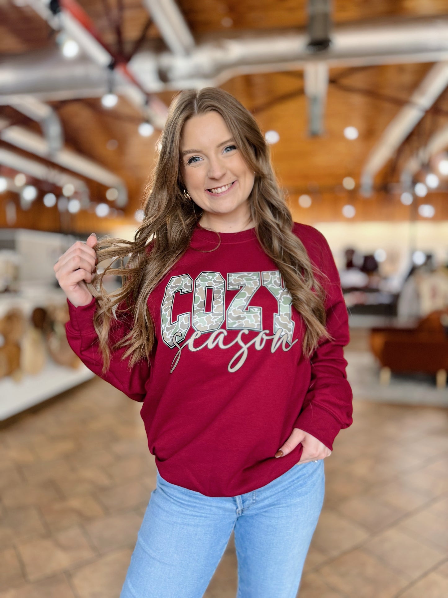 Camo Cozy Season Crewneck