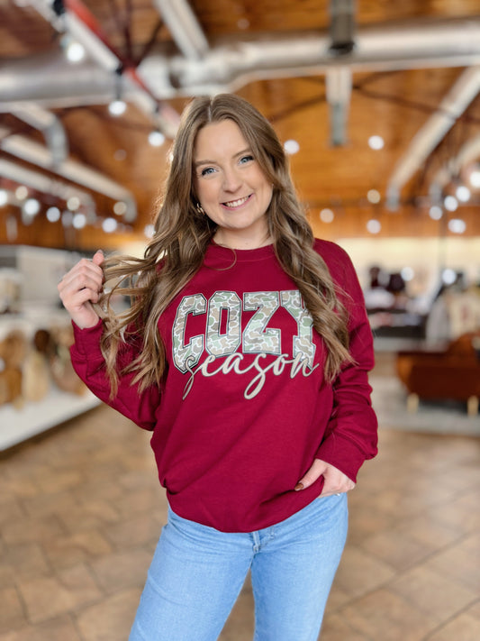 Camo Cozy Season Crewneck