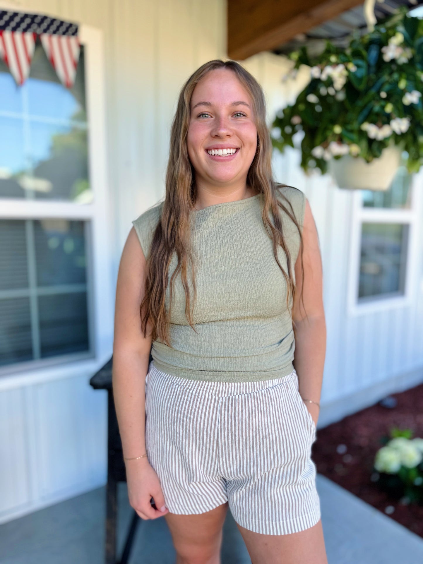 Olive Boatneck Top