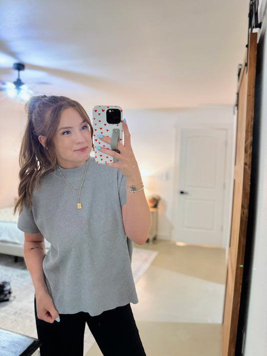 Gray Mock Neck Sweater Vest