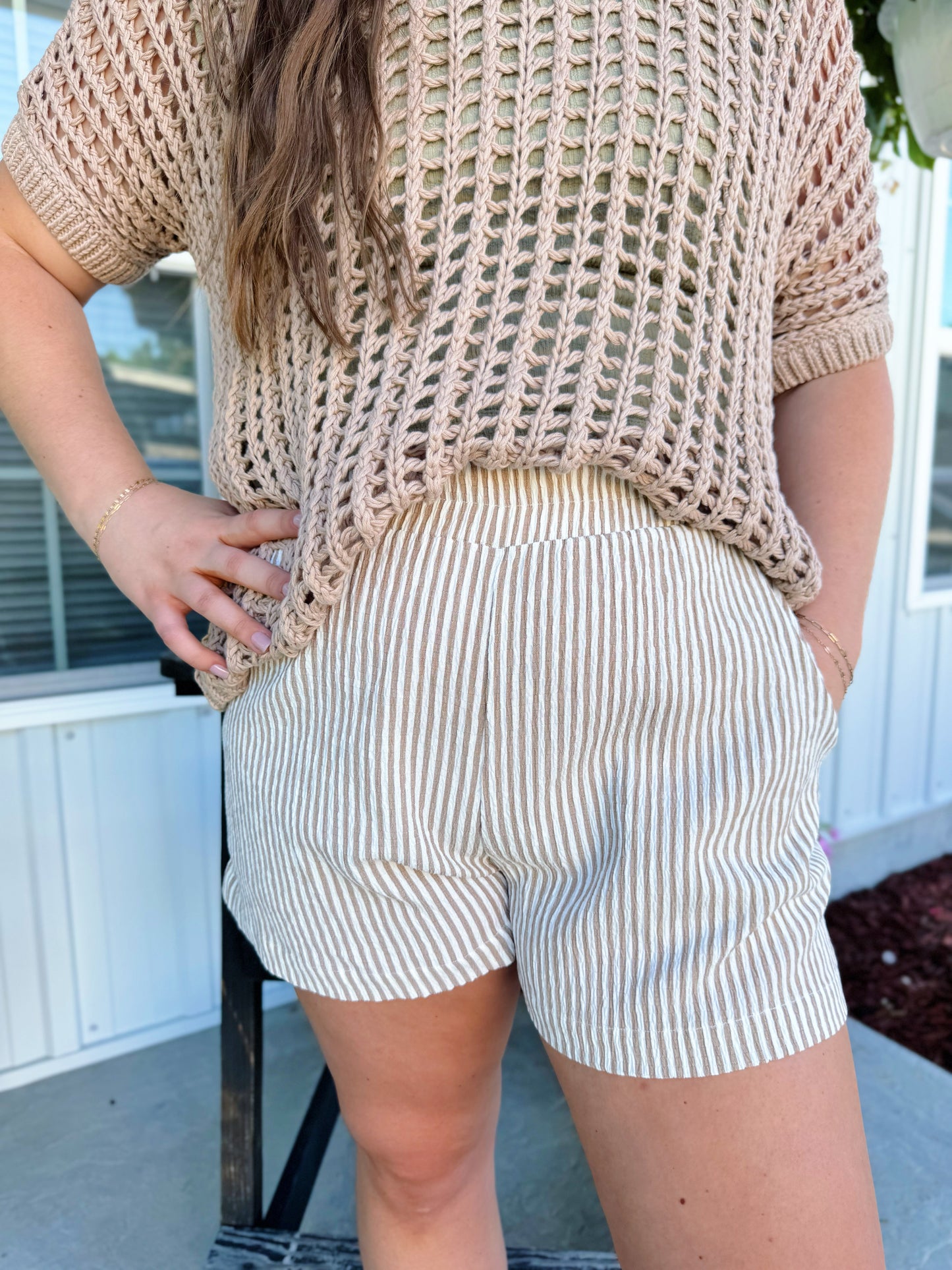 Mocha Striped Shorts