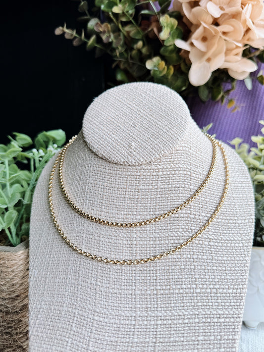 Gold Layered Box Chain Necklace