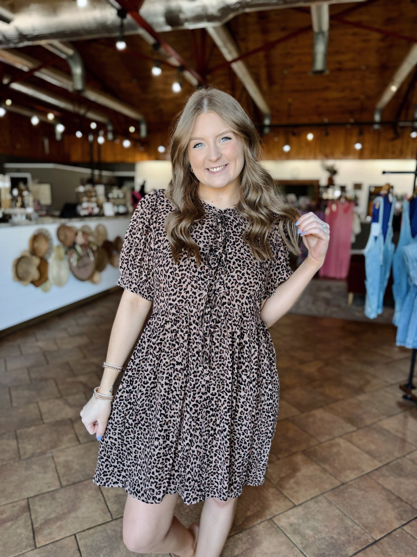 Leopard Front Bow Dress