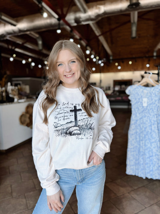 Cream Scenic Cross Crewneck