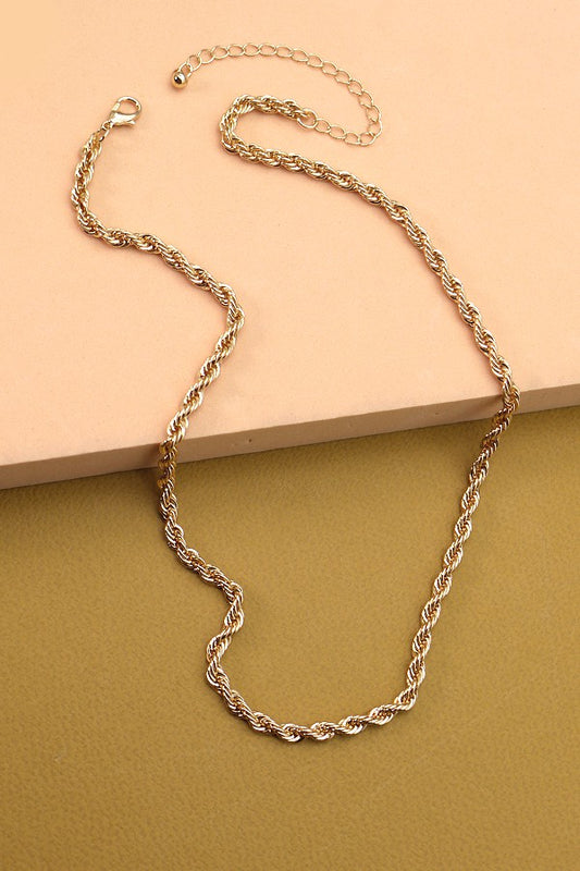 Gold Rope Chain Necklace