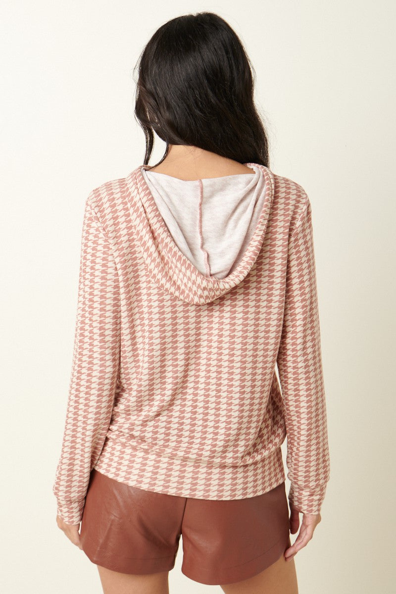 Rust Houndstooth Sweatshirt