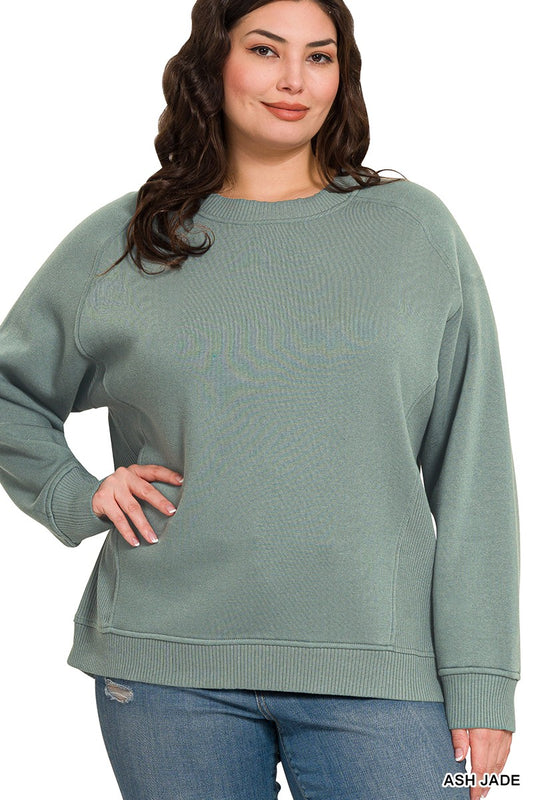 Curvy Fleece Round Neck Crewneck