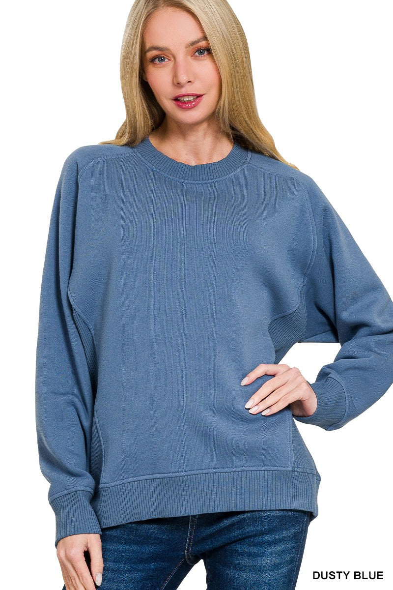 Curvy Fleece Round Neck Crewneck