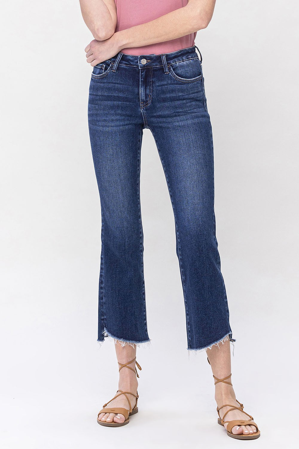 Olivia's Mid Rise Cropped Flare Jeans