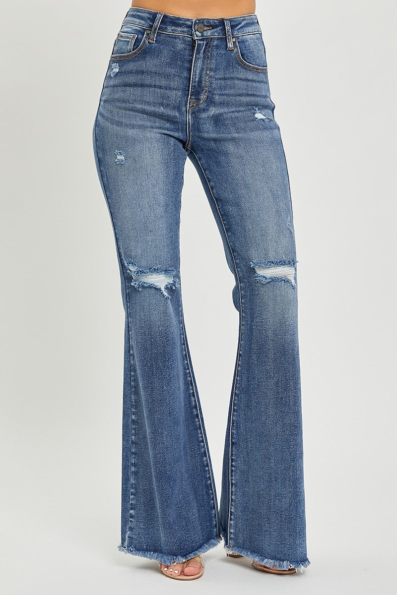 Lassie's High Rise Distressed Flares