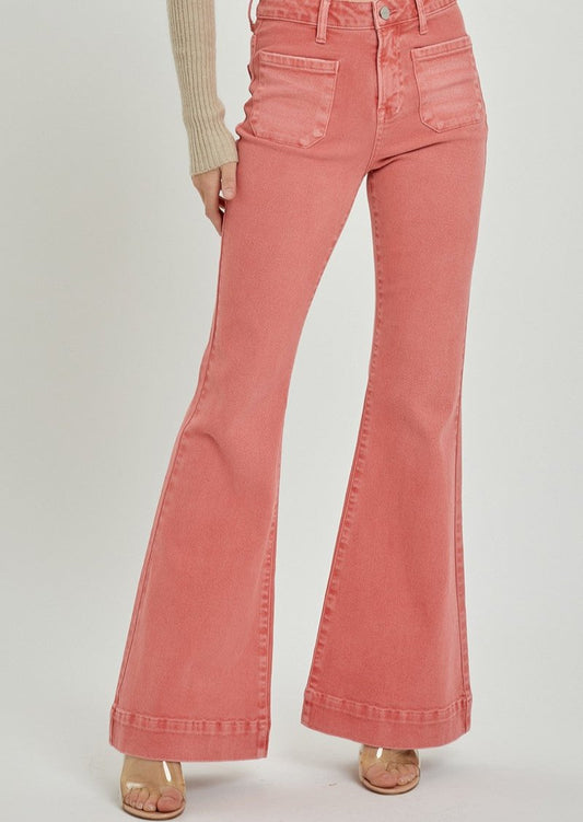 Peach High Rise Bell Bottoms